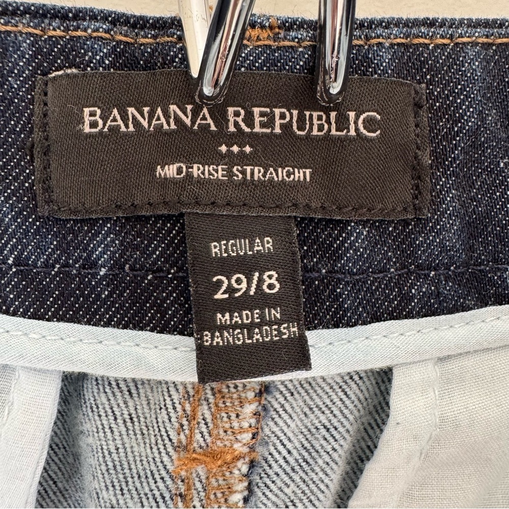 Banana Republic Luxe Mid Rise Straight Jeans Dark Wash - Picture 11 of 14